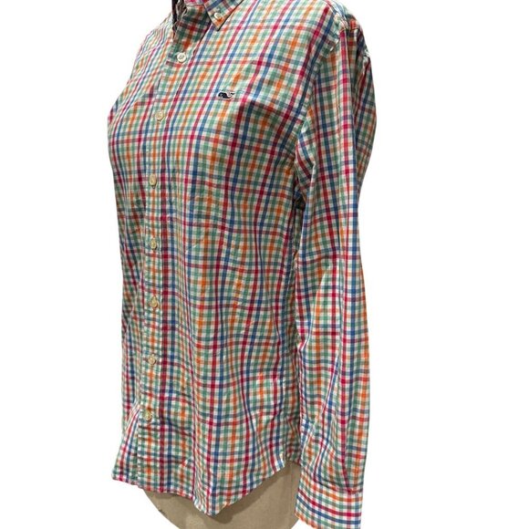 Vineyard Vines Slim Fit Gingham Whale Shirt | Size Small - Picture 6 of 7